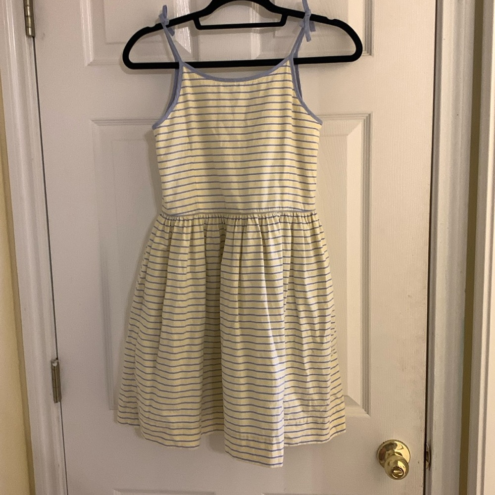 Yellow with blue stripes Ralph Lauren girls dress size 12